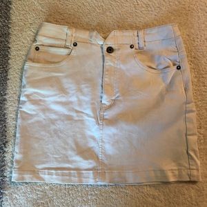 Free People White Jean Skirt
